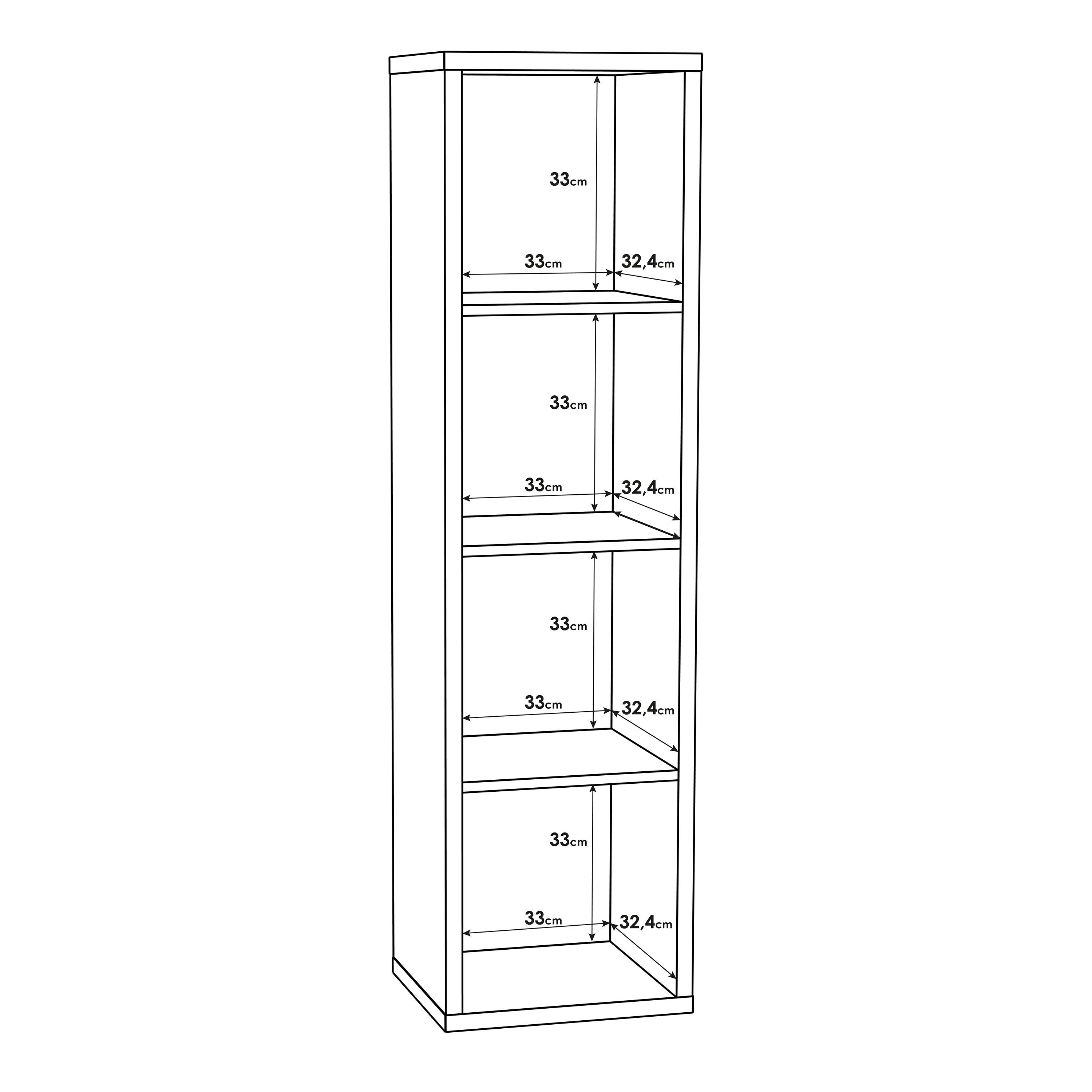 Maurice 3 Shelves Storage Unit in Sonoma Oak