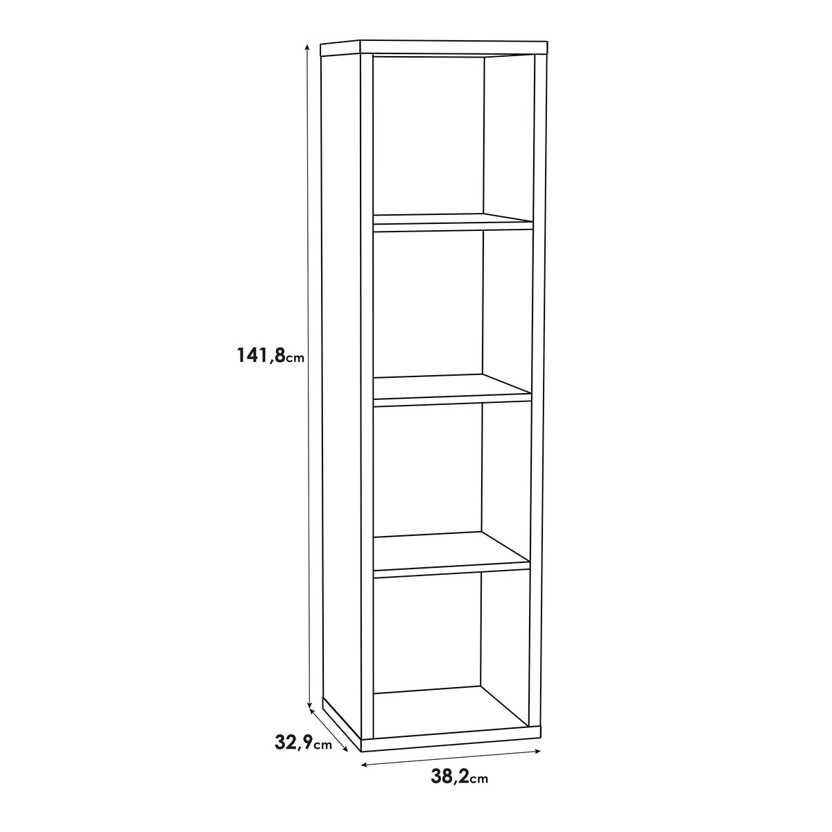 Maurice 3 Shelves Storage Unit in Sand Oak