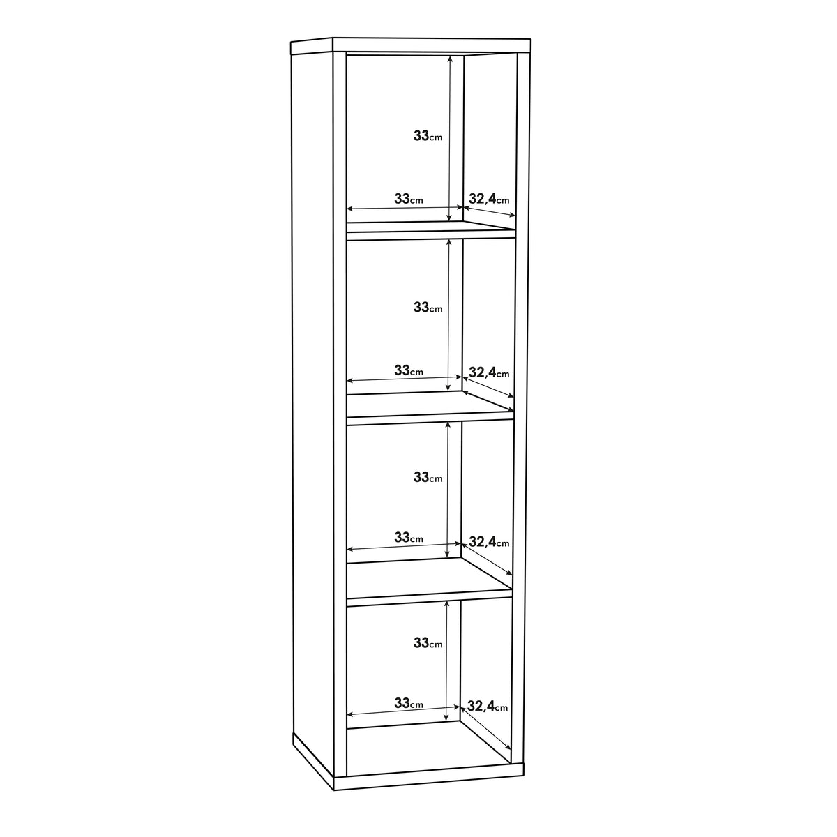 Maurice 3 Shelves Storage Unit in Sand Oak