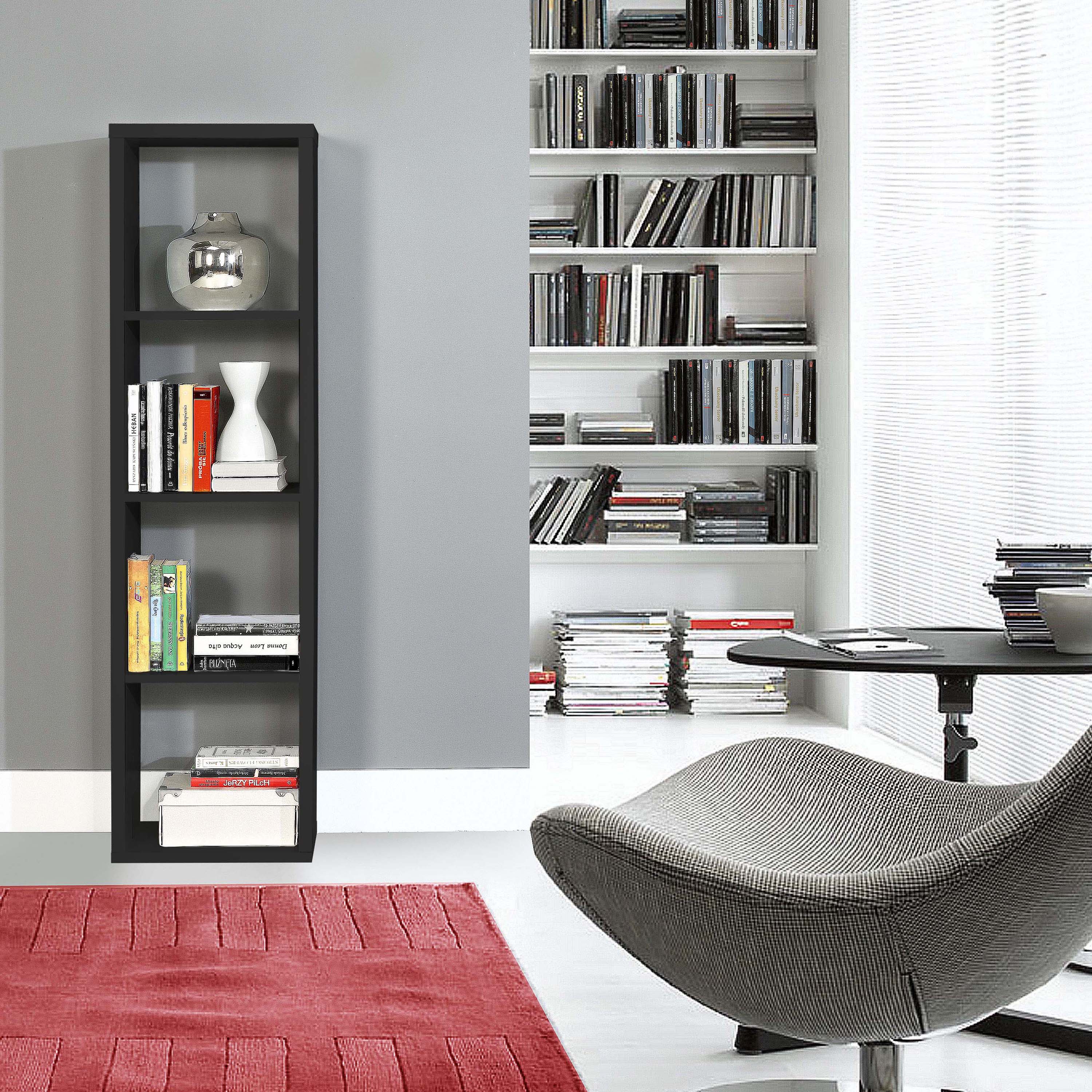 Maurice 3 Shelves Storage Unit in Matt Black