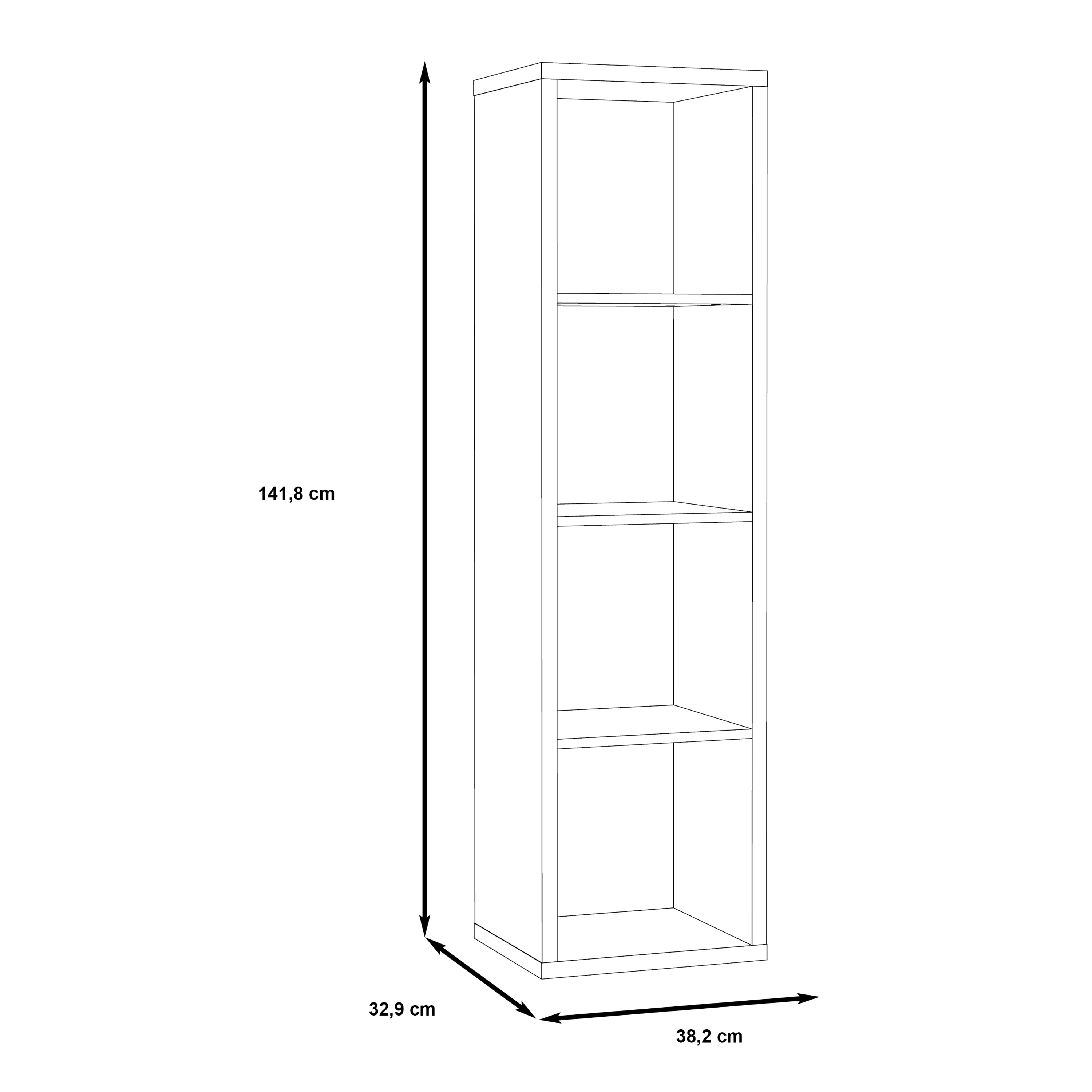 Maurice 3 Shelves Storage Unit in Matt Black