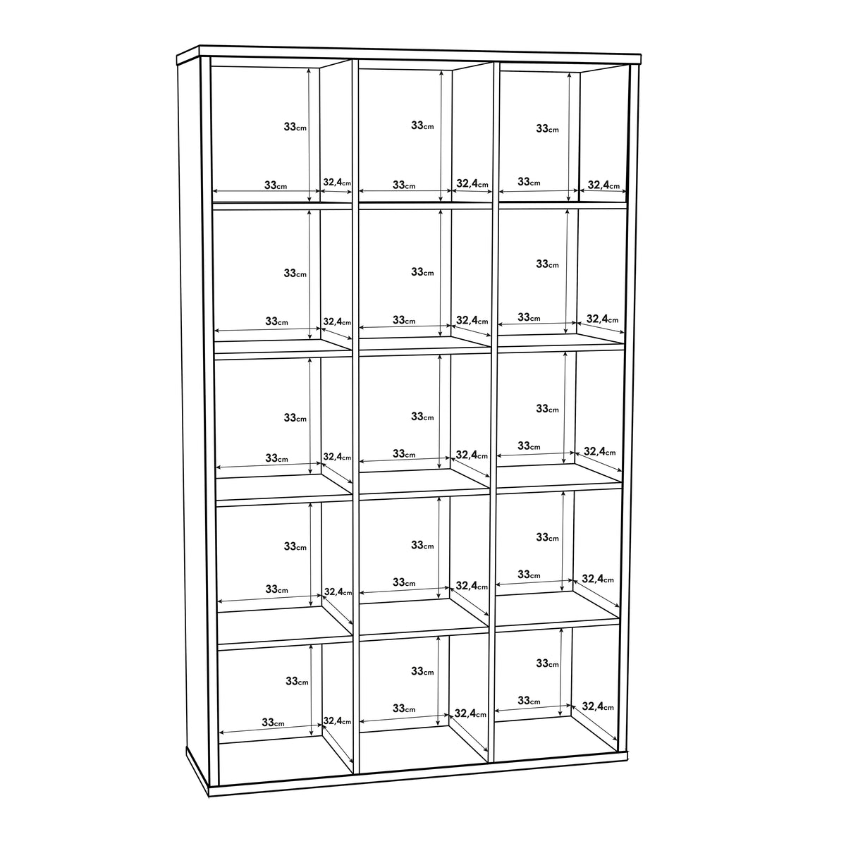 Maurice 3x5 Storage Unit in Matt White
