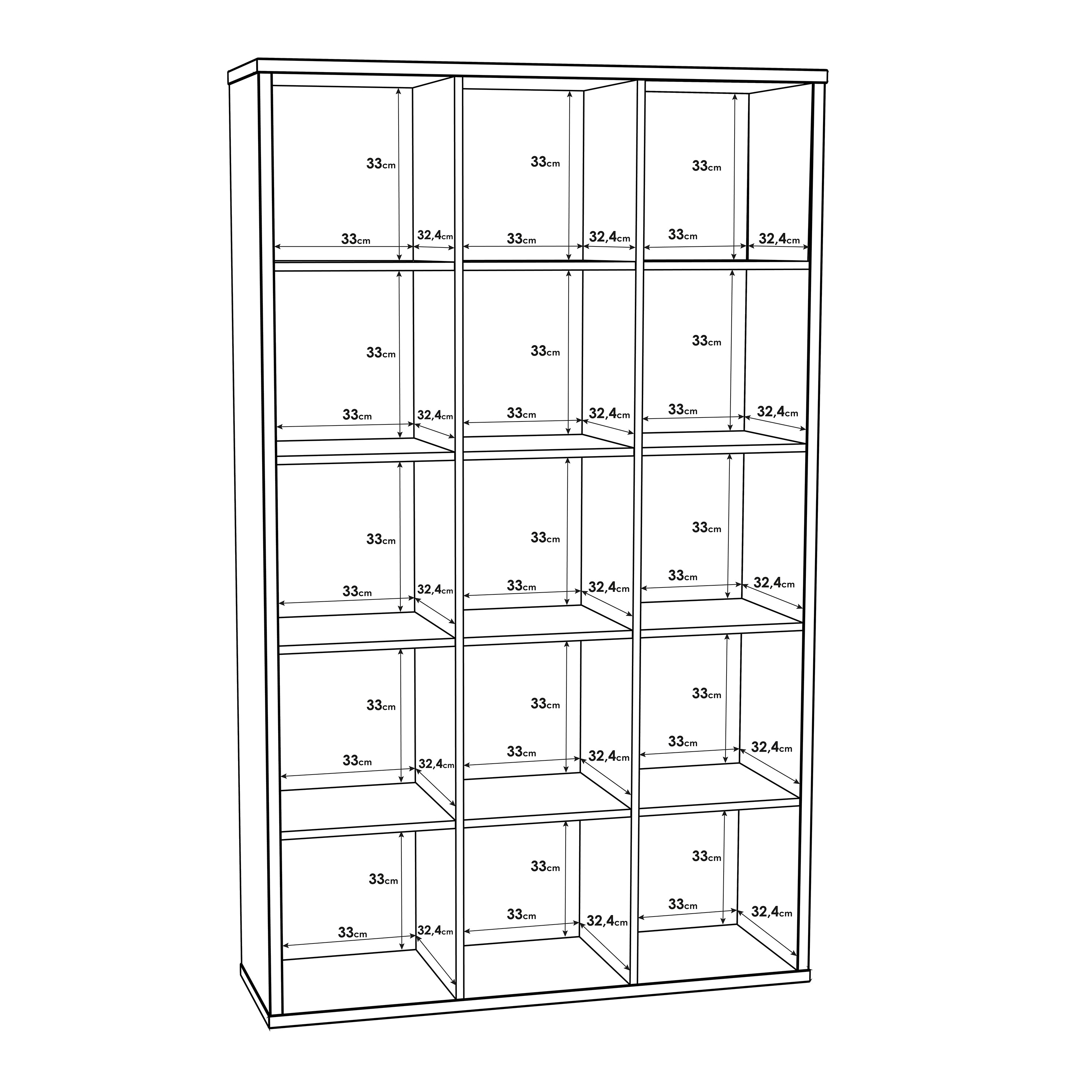 Maurice 3x5 Storage Unit in Matt White