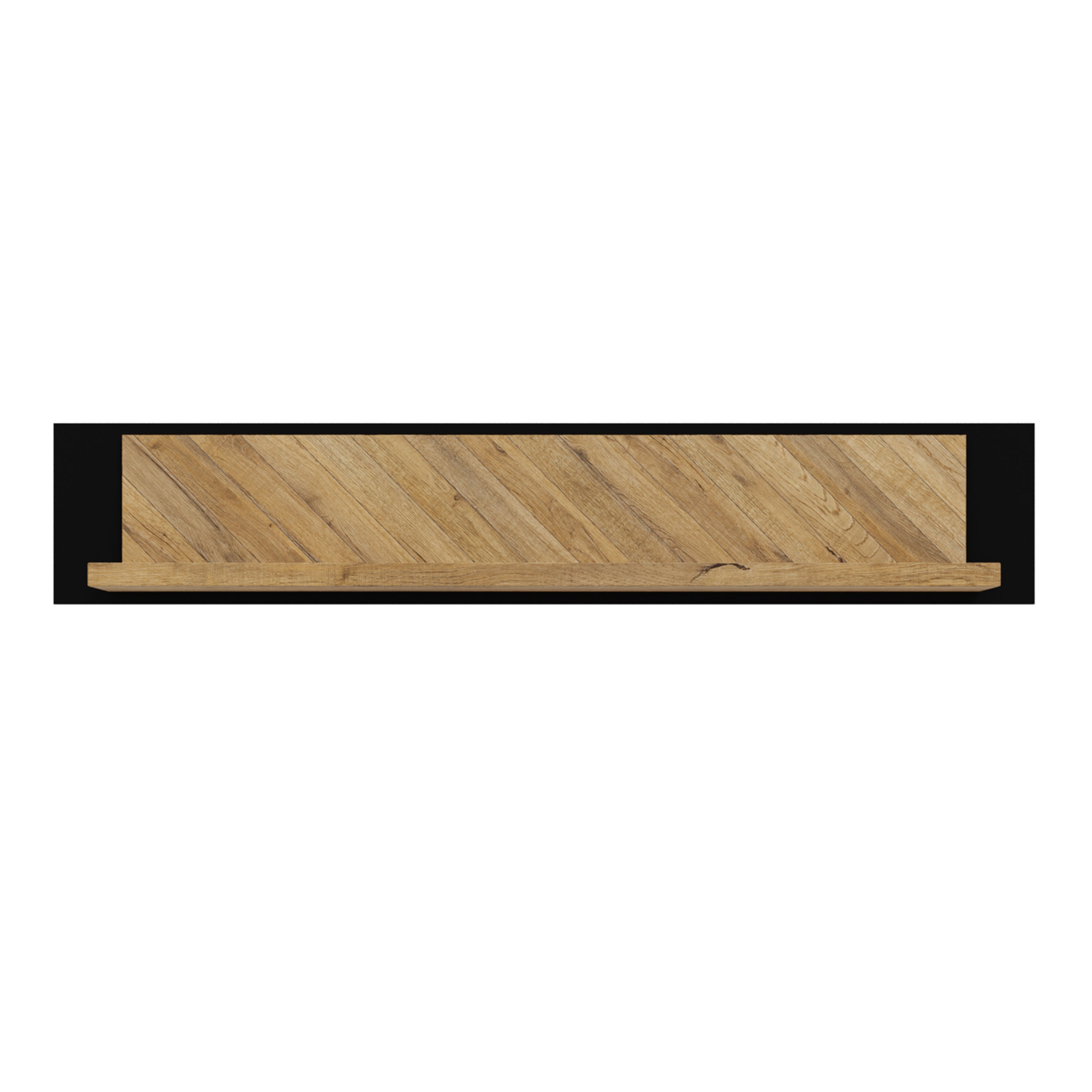 Nico Wall Shelf 140cm in Spica Oak/Matt Black/Bartex Oak