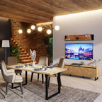 Nico Wall Shelf 140cm in Spica Oak/Matt Black/Bartex Oak