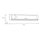 Nico Wall Shelf 140cm in Spica Oak/Matt Black/Bartex Oak