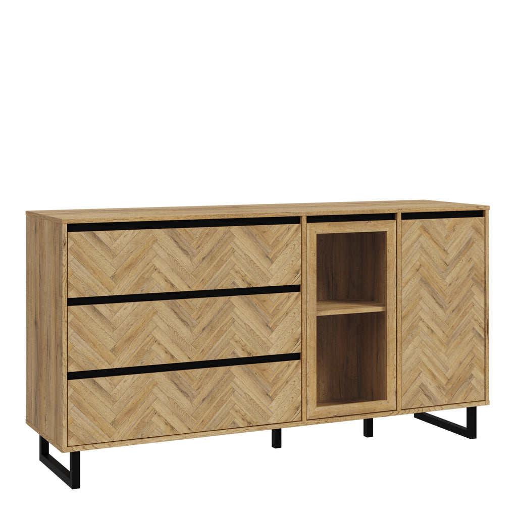 Nico Sideboard in Spica Oak/Matt Black/Bartex Oak