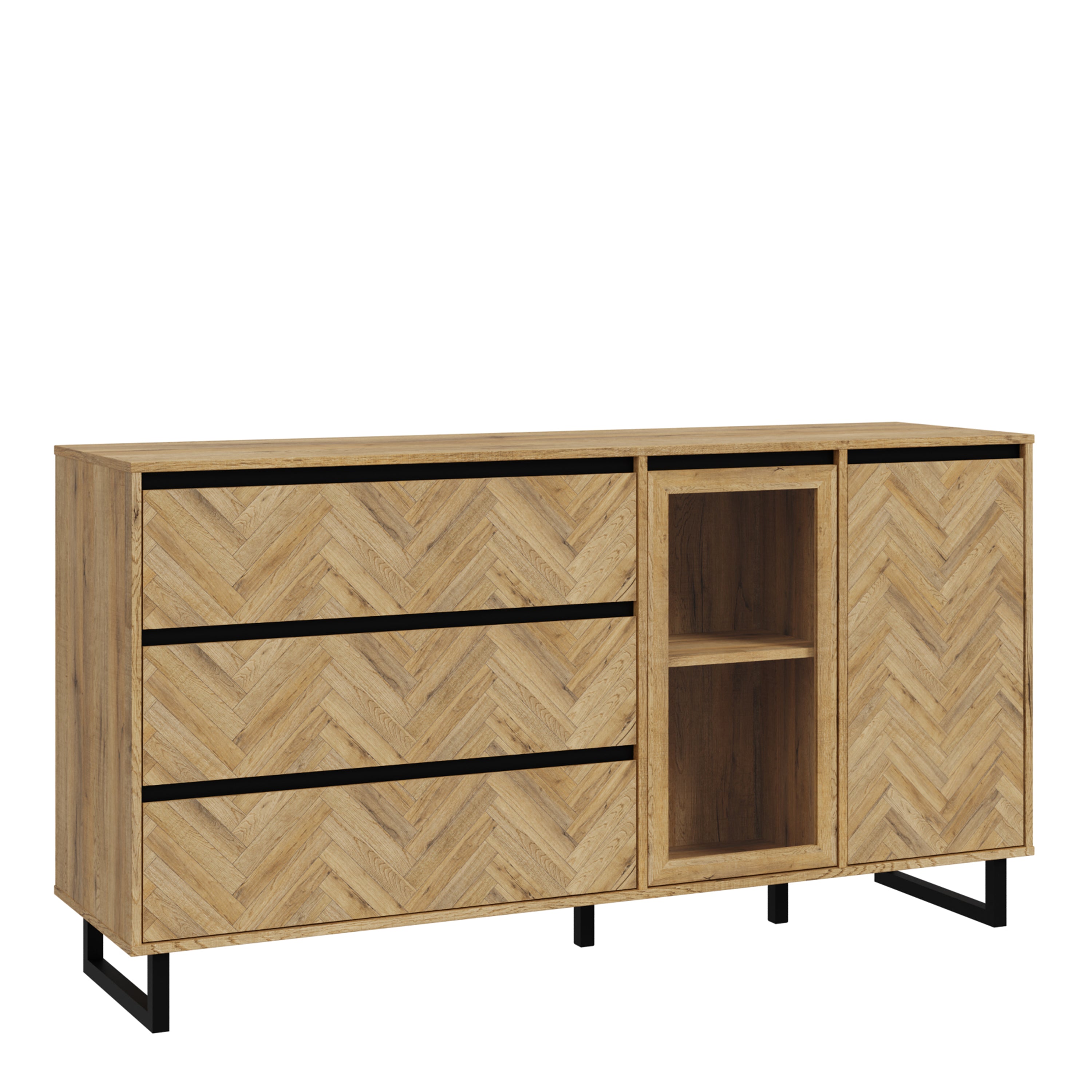 Nico Sideboard in Spica Oak/Matt Black/Bartex Oak