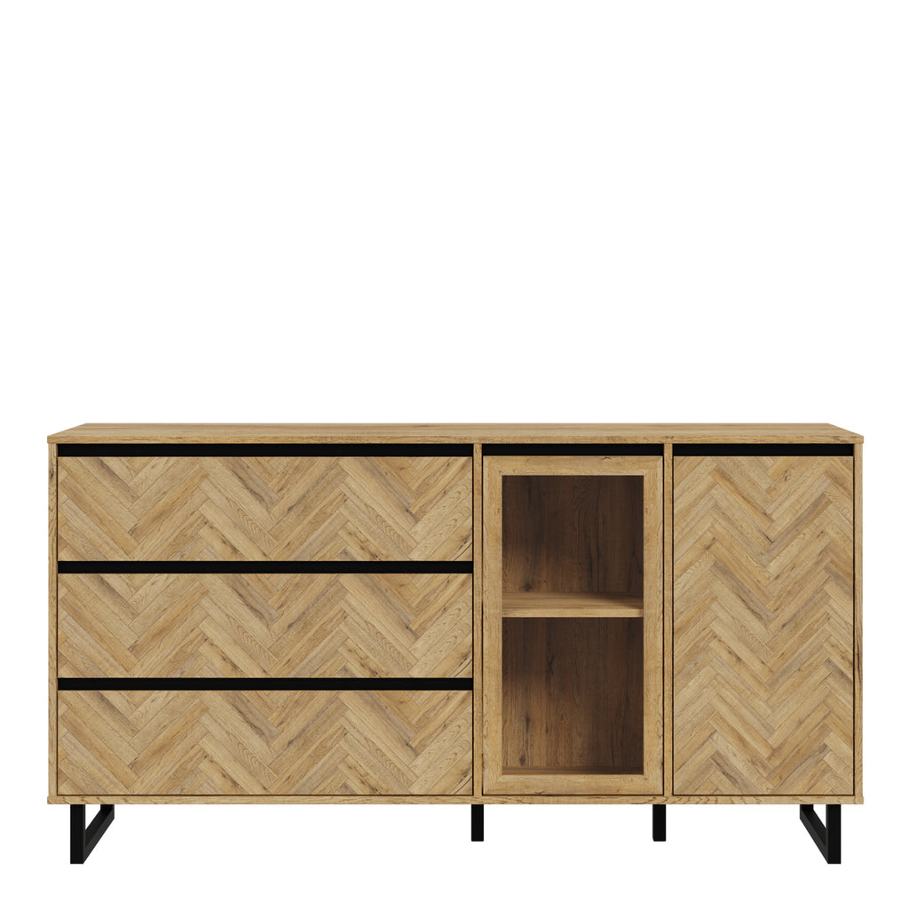 Nico Sideboard in Spica Oak/Matt Black/Bartex Oak