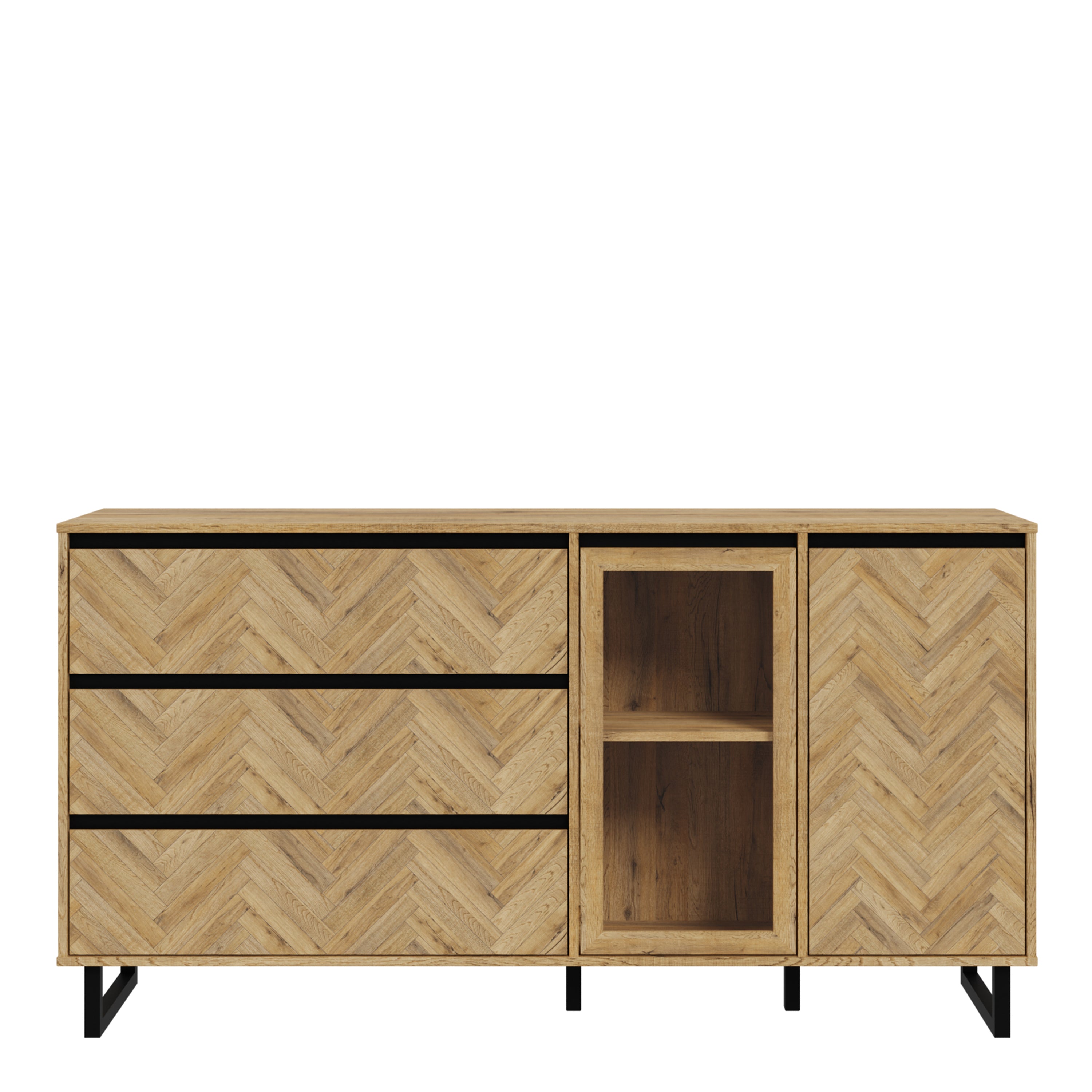 Nico Sideboard in Spica Oak/Matt Black/Bartex Oak