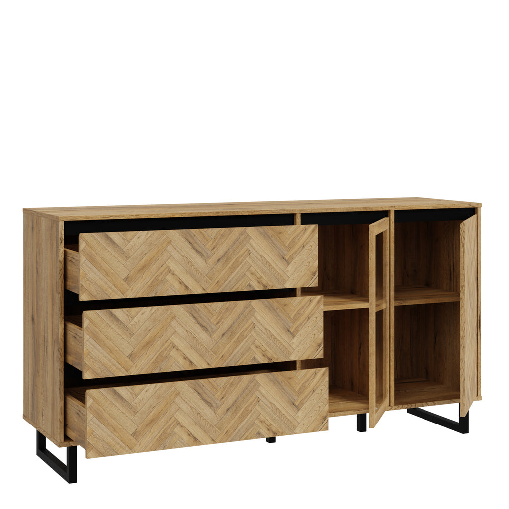 Nico Sideboard in Spica Oak/Matt Black/Bartex Oak