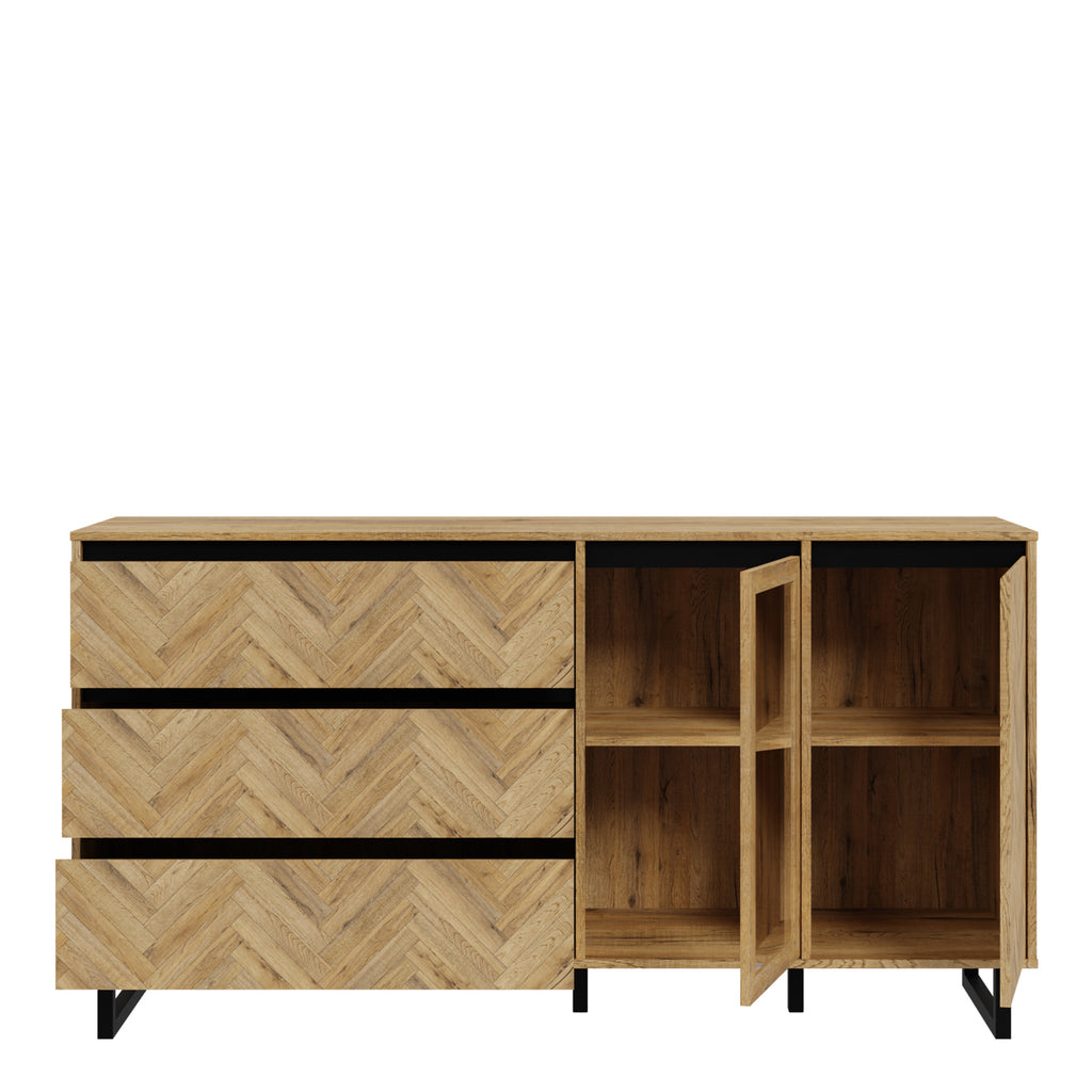 Nico Sideboard in Spica Oak/Matt Black/Bartex Oak