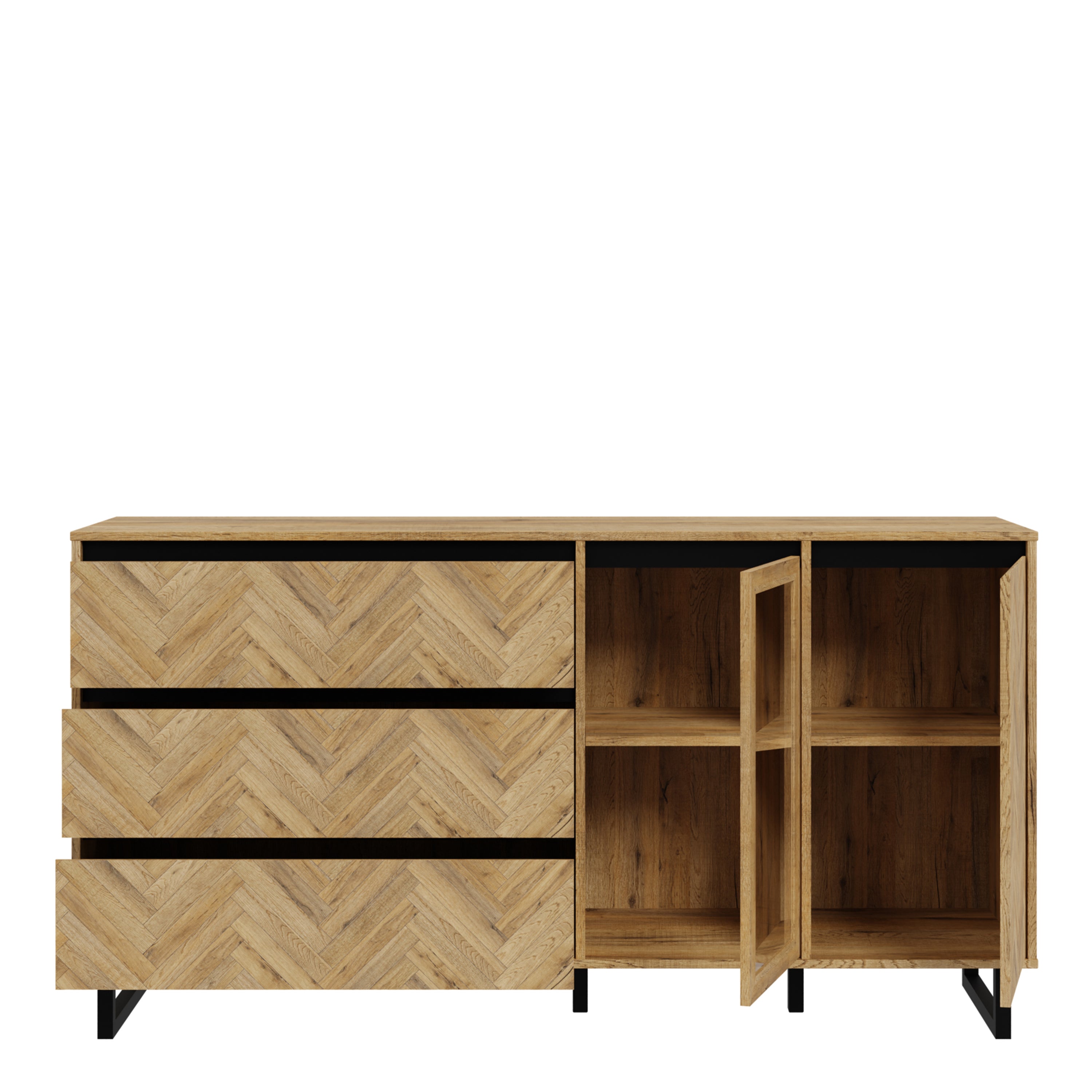 Nico Sideboard in Spica Oak/Matt Black/Bartex Oak