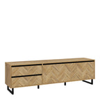 Nico TV Unit  in Spica Oak/Matt Black/Bartex Oak