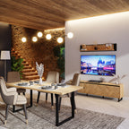 Nico TV Unit  in Spica Oak/Matt Black/Bartex Oak
