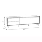Nico TV Unit  in Spica Oak/Matt Black/Bartex Oak