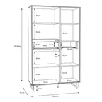 Nico Display Cabinet in Spica Oak/Matt Black/Bartex Oak