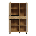 Nico Display Cabinet in Spica Oak/Matt Black/Bartex Oak