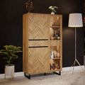 Nico Display Cabinet in Spica Oak/Matt Black/Bartex Oak