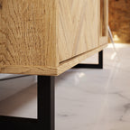 Nico Display Cabinet in Spica Oak/Matt Black/Bartex Oak