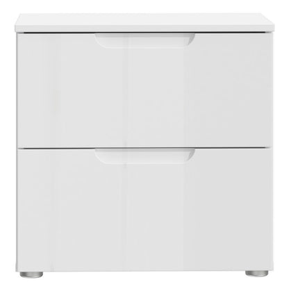 Serena Bedside in White/White High Gloss