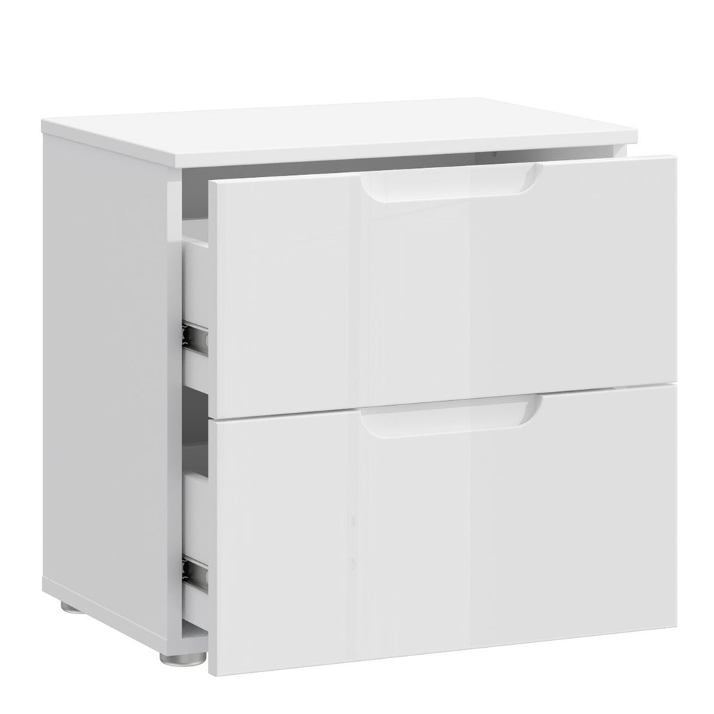 Serena Bedside in White/White High Gloss