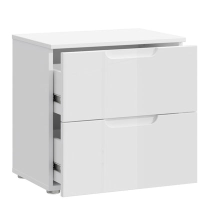 Serena Bedside in White/White High Gloss