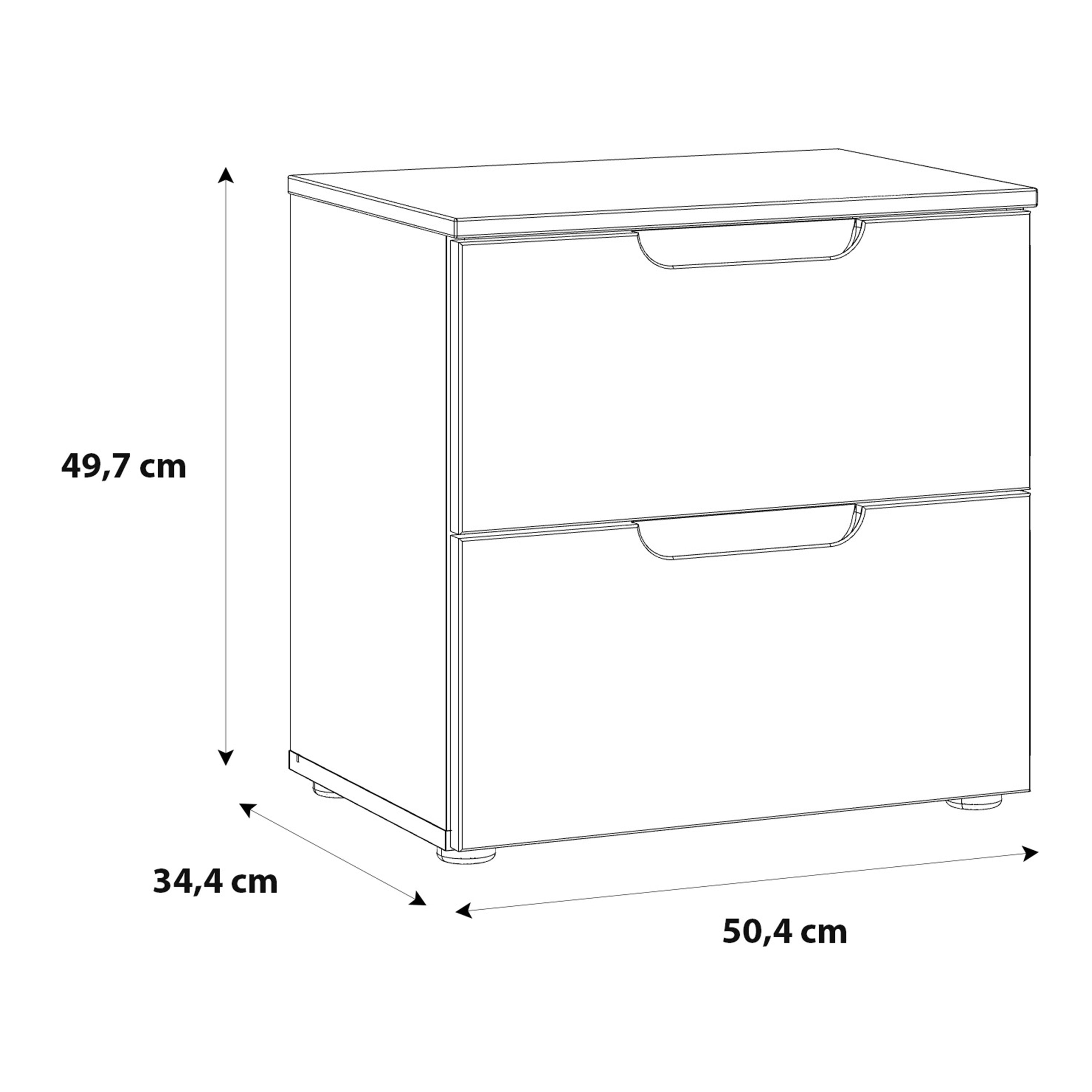 Serena Bedside in White/White High Gloss