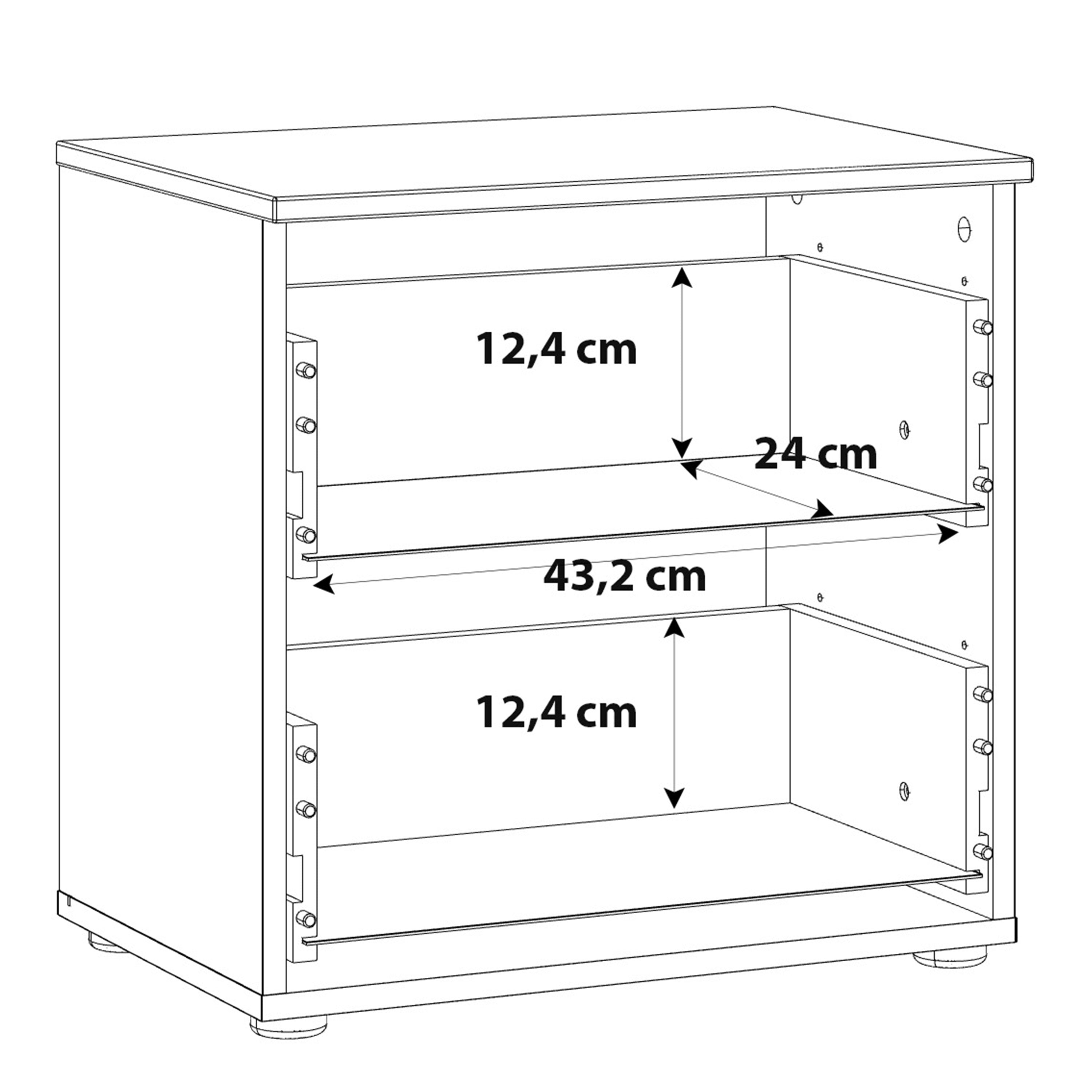Serena Bedside in White/White High Gloss