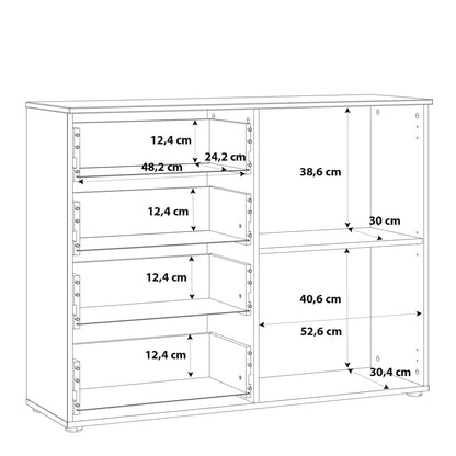 Serena 4 Chest of Drawers 1 Door in White/White High Gloss