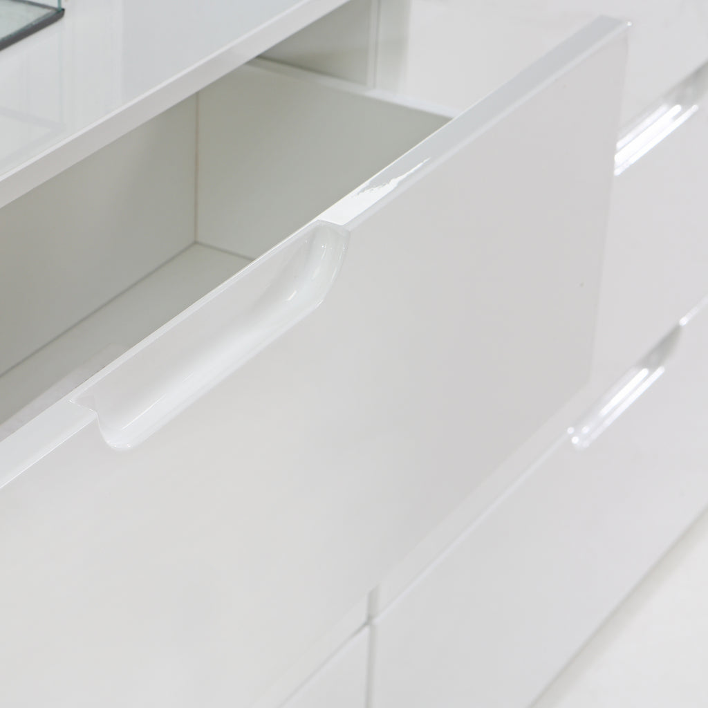 Serena 4 Chest of Drawers 1 Door in White/White High Gloss