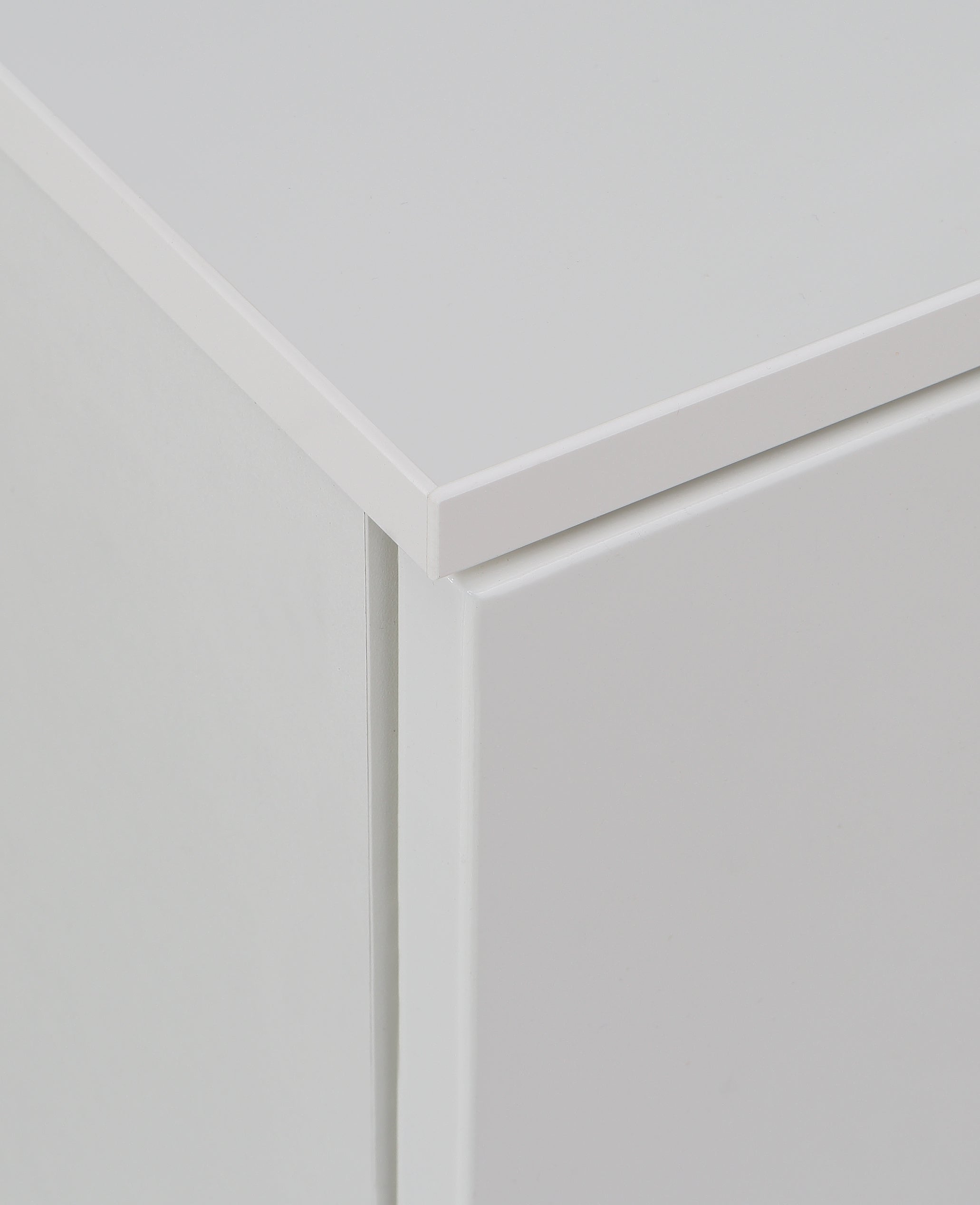 Serena Wide Chest of 4 Drawers and 2 Doors in White/White High Gloss