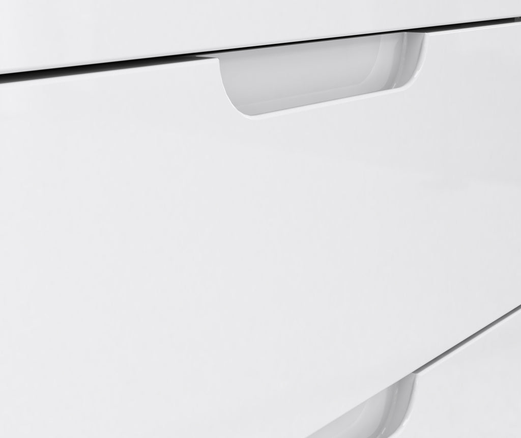 Serena Wide Chest of 4 Drawers and 2 Doors in White/White High Gloss