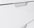 Serena Wide Chest of 4 Drawers and 2 Doors in White/White High Gloss