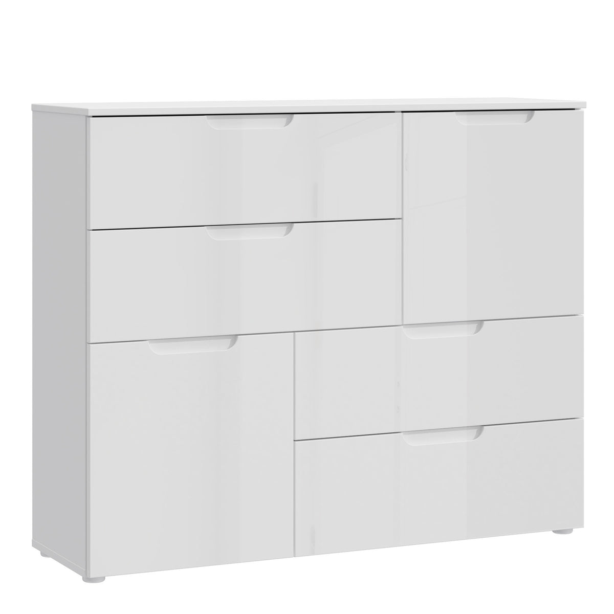 Serena Abstract Chest of in White/White High Gloss