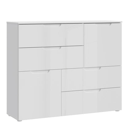 Serena Abstract Chest of in White/White High Gloss