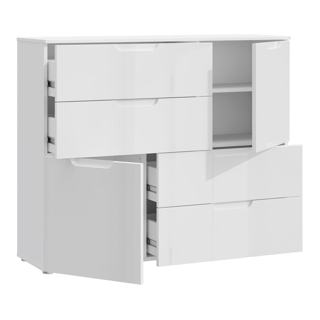 Serena Abstract Chest of in White/White High Gloss
