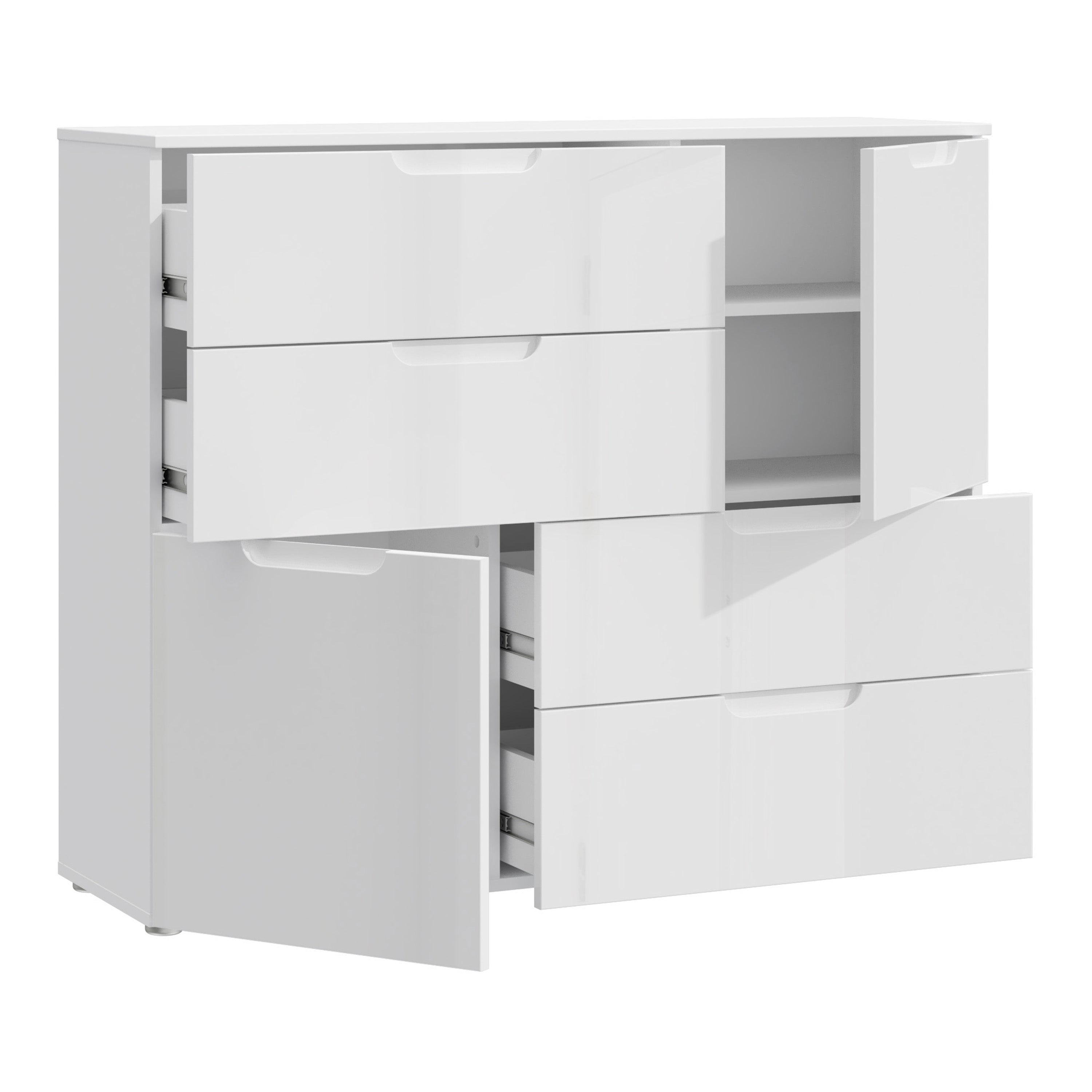 Serena Abstract Chest of in White/White High Gloss