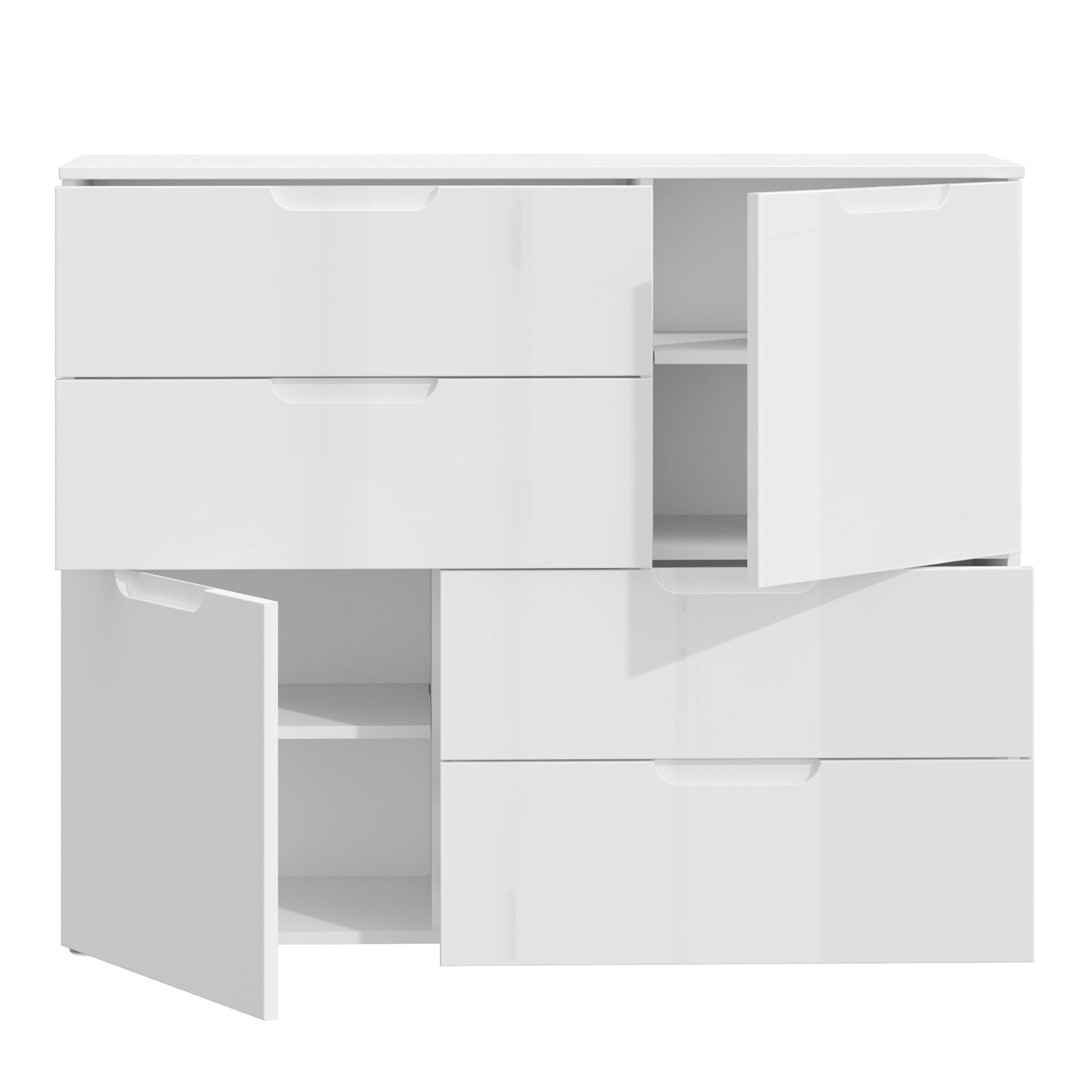 Serena Abstract Chest of in White/White High Gloss