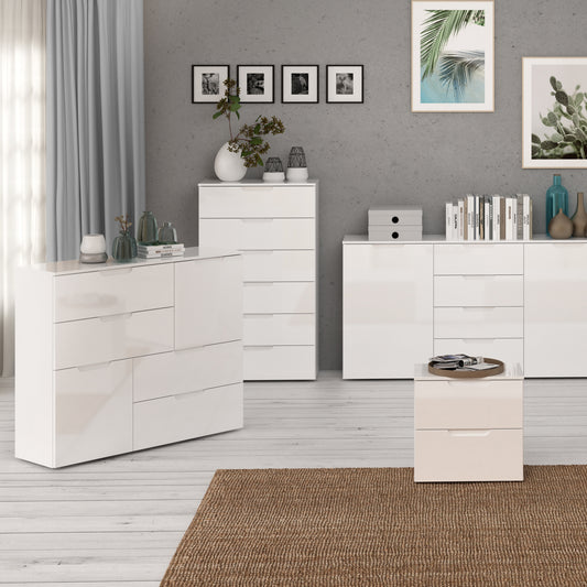 Serena Abstract Chest of in White/White High Gloss