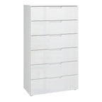 Serena Chest of 6 Drawers in White/White High Gloss