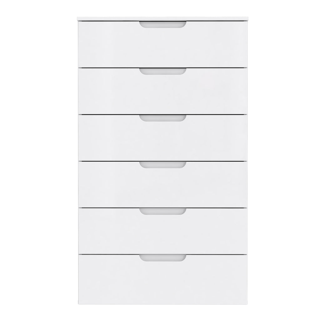 Serena Chest of 6 Drawers in White/White High Gloss