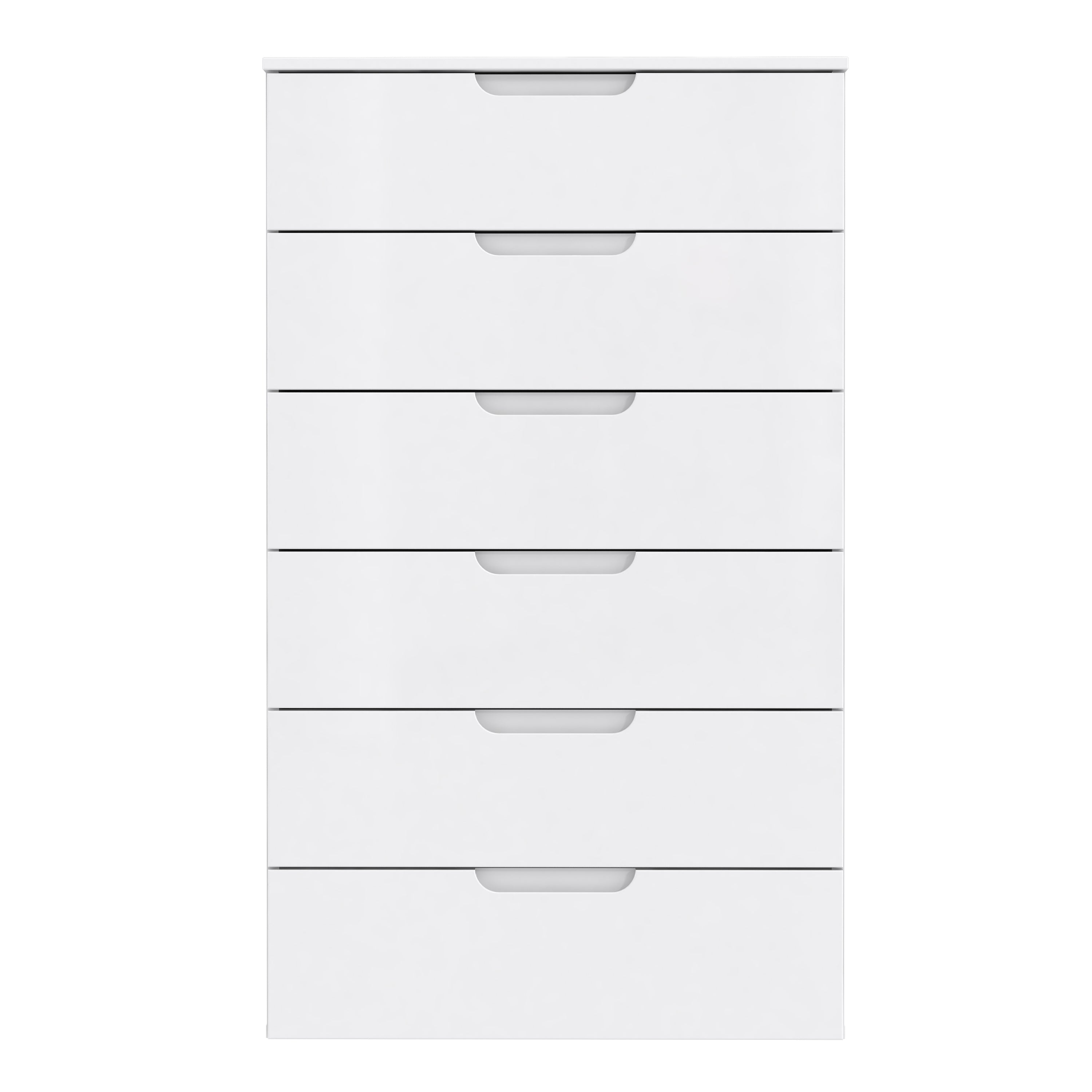 Serena Chest of 6 Drawers in White/White High Gloss