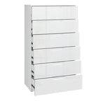 Serena Chest of 6 Drawers in White/White High Gloss