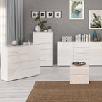 Serena Chest of 6 Drawers in White/White High Gloss