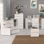 Serena Chest of 6 Drawers in White/White High Gloss