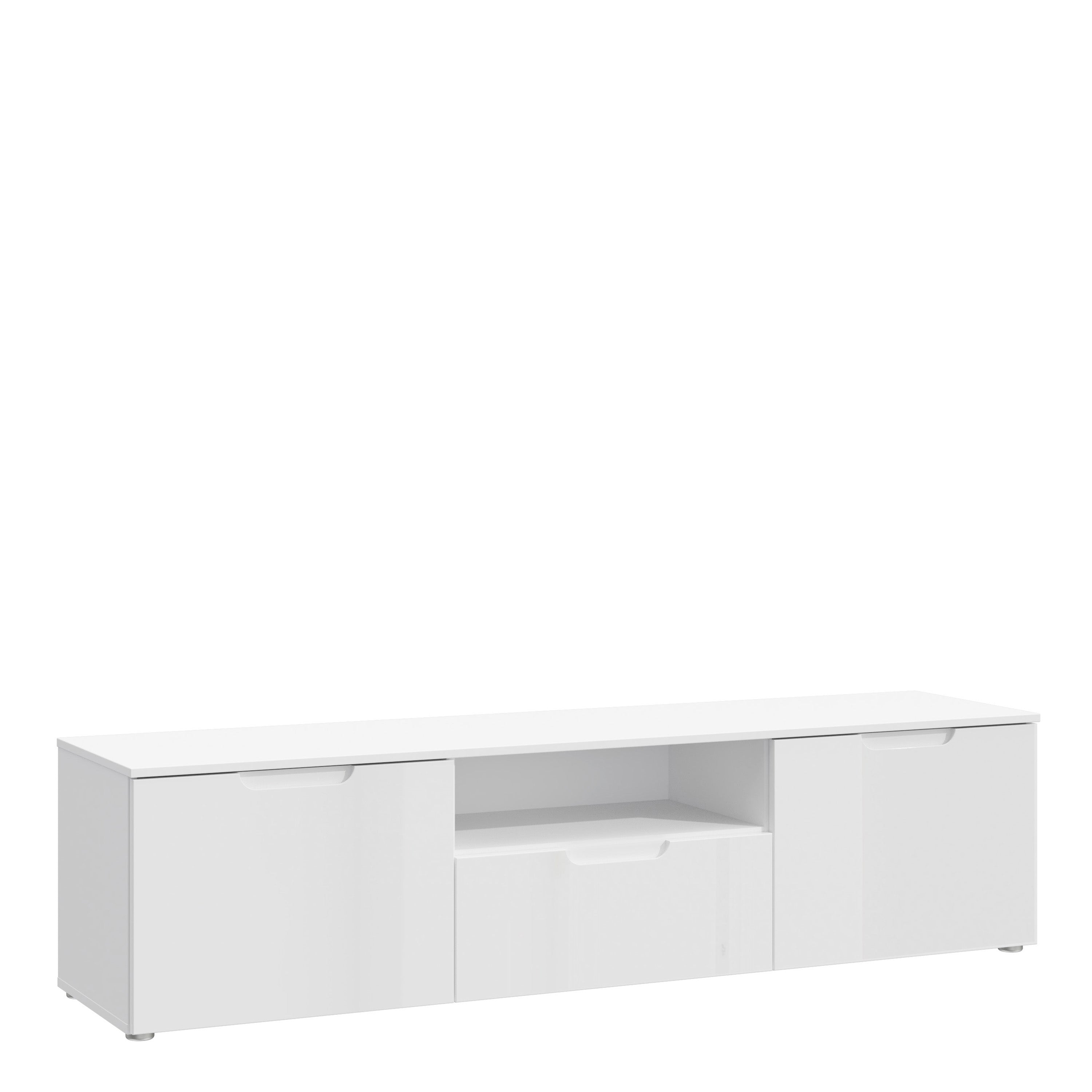 Serena TV Unit  in White/White High Gloss