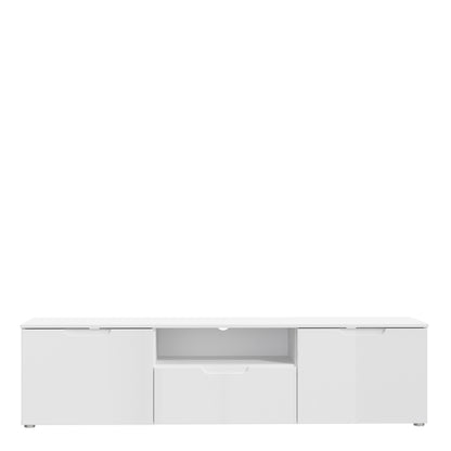 Serena TV Unit  in White/White High Gloss