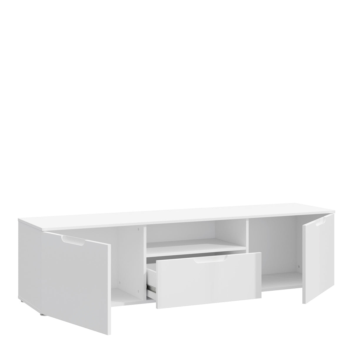 Serena TV Unit  in White/White High Gloss
