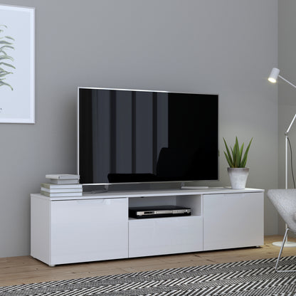 Serena TV Unit  in White/White High Gloss